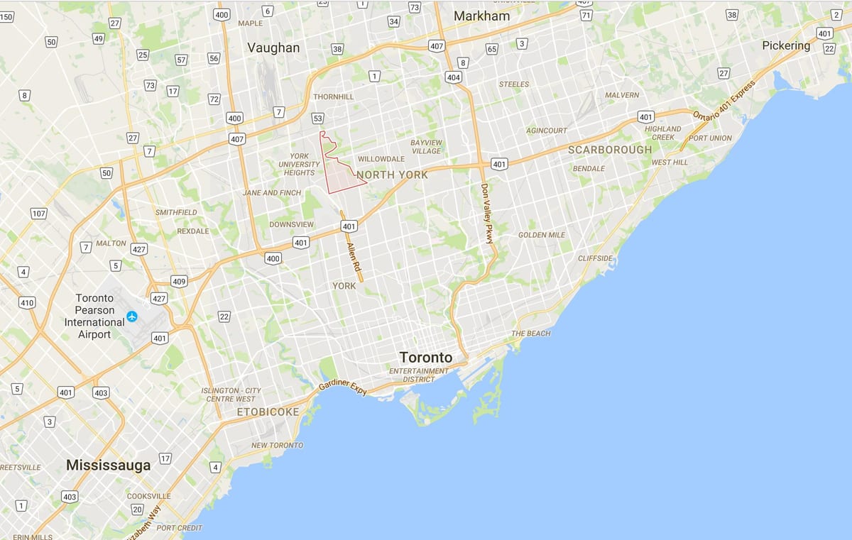 Kart Батерст Манор rayonu, Toronto