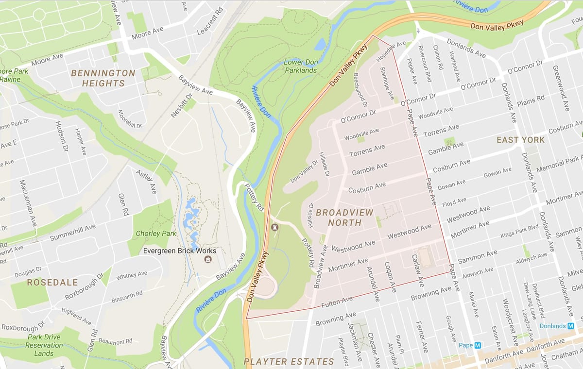 Kart Бродвью Şimali пригорода Toronto