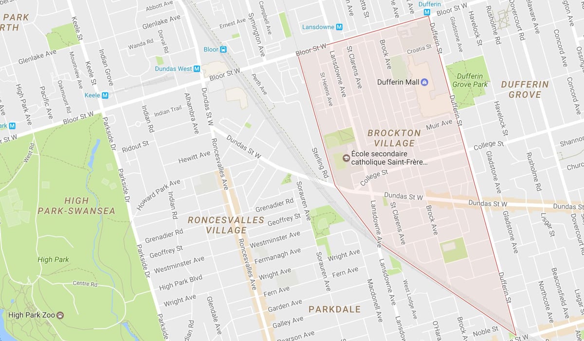 Kart Броктон Виллидж rayonunda Toronto