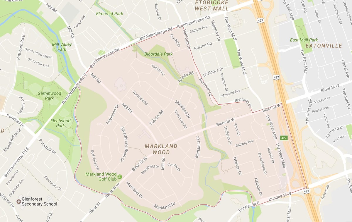 Kart Маркланд ağac ətraf Toronto
