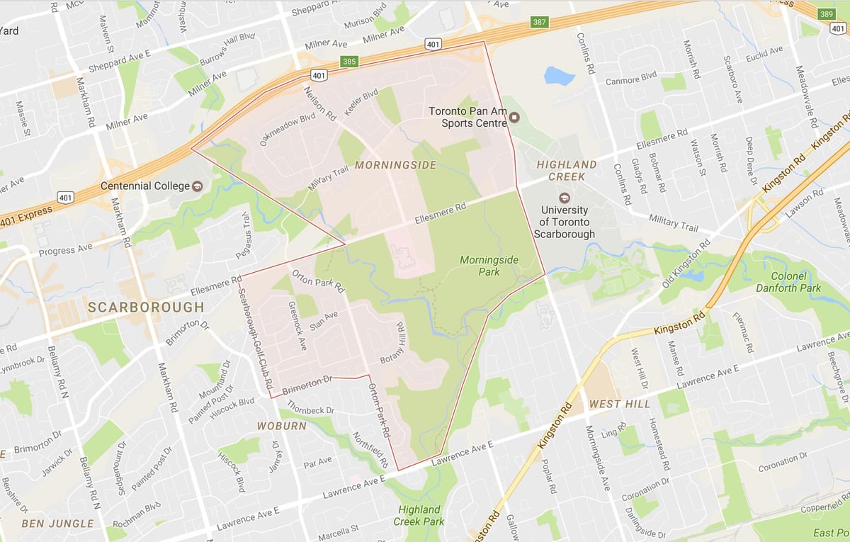Kart Морнингсайд rayonunda Toronto