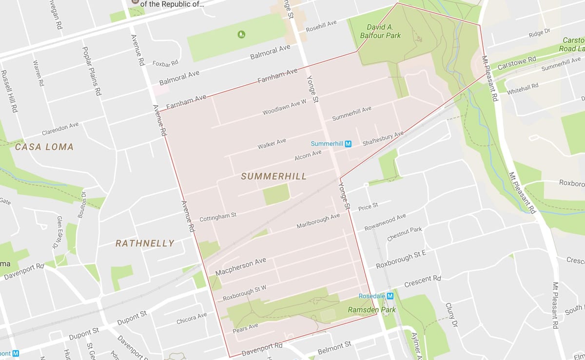 Kart Саммерхилл rayonunda Toronto