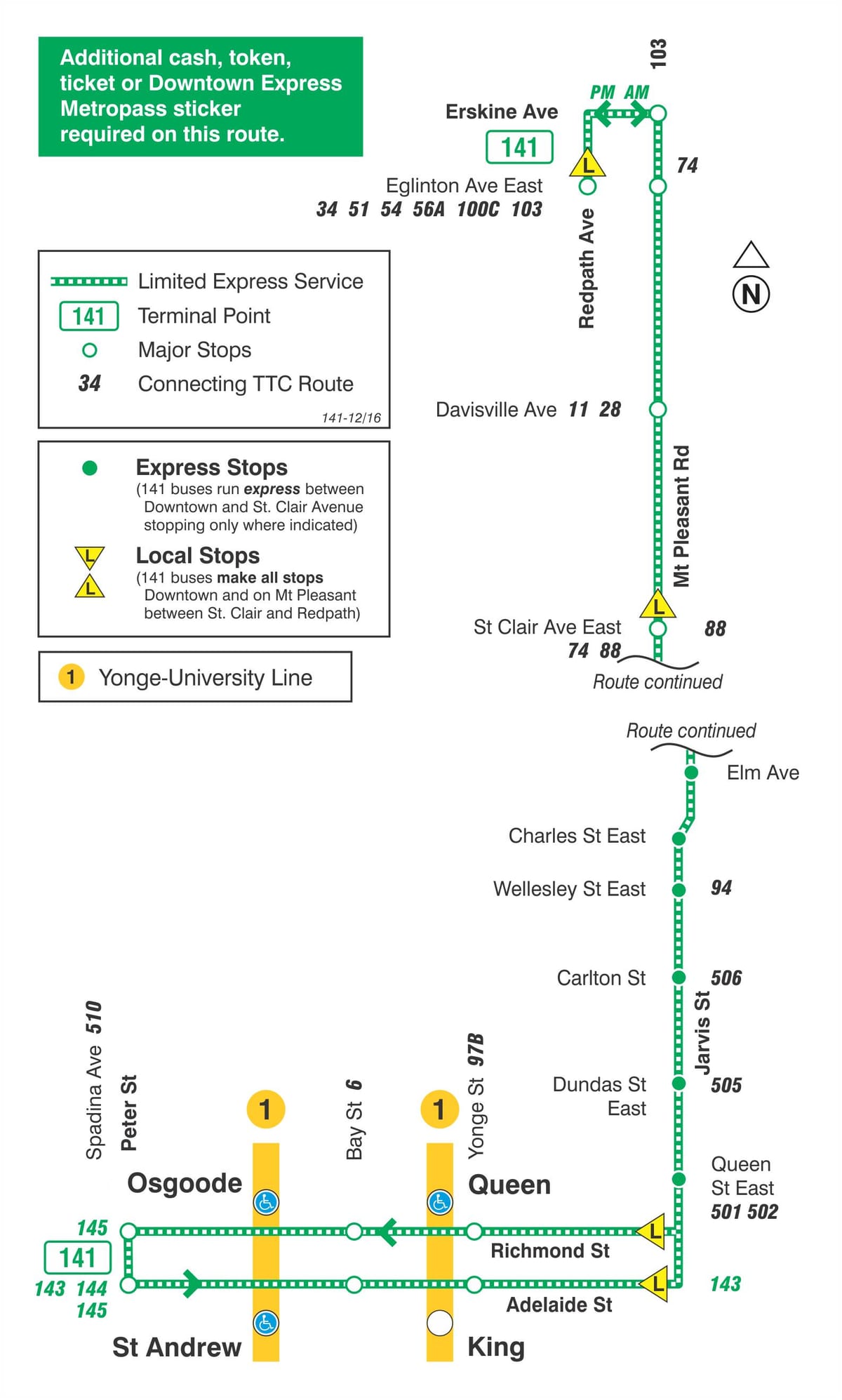 Kart ТТК 141 şəhərinin / MT xoş Express-avtobus marşrutu Toronto