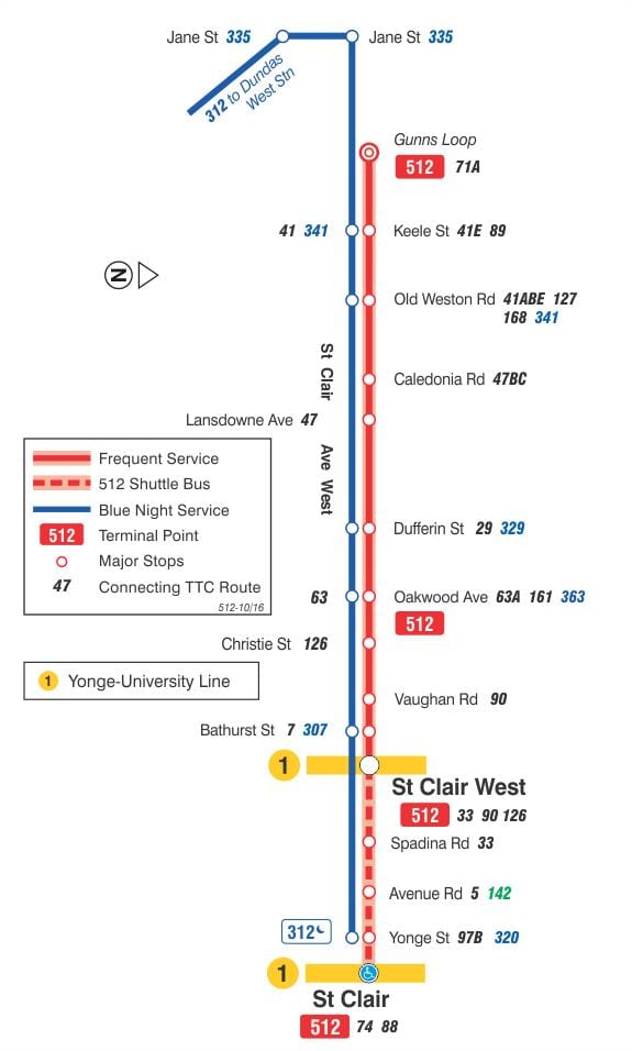 Xəritə xətləri tramvay Sankt-512 Clair