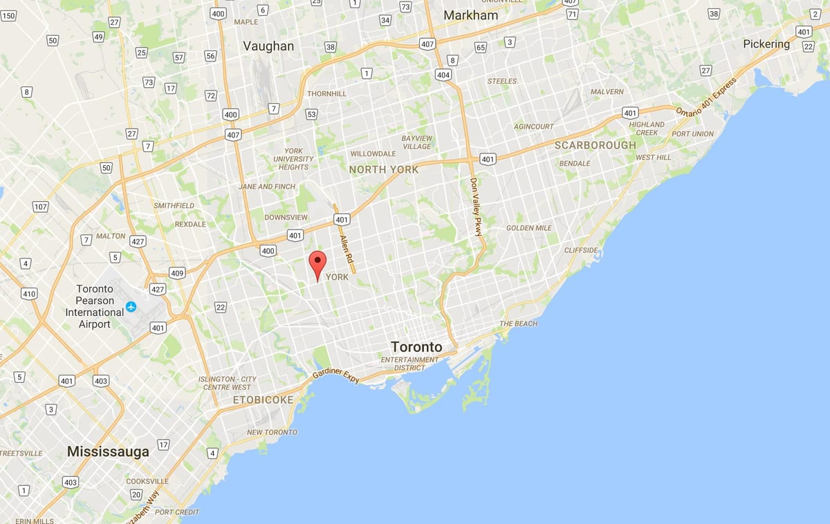 Kart Эглинтон qərb rayonunda Toronto
