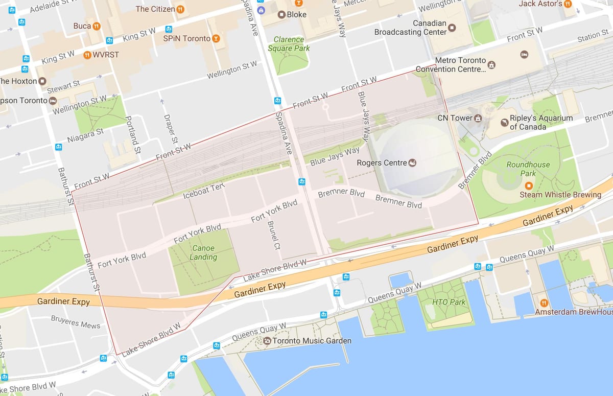 Xəritə aşağıdakı ətrafı Toronto