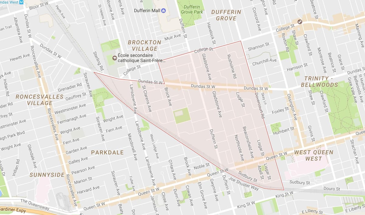 Xəritə kiçik Portuqaliya rayonunda Toronto