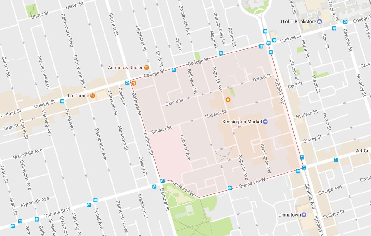 Kart Кенсингтонском bazarında ətraf Toronto