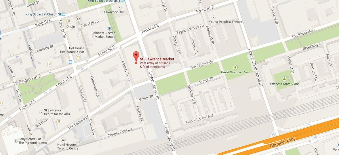Kart Sent-Lourens market 