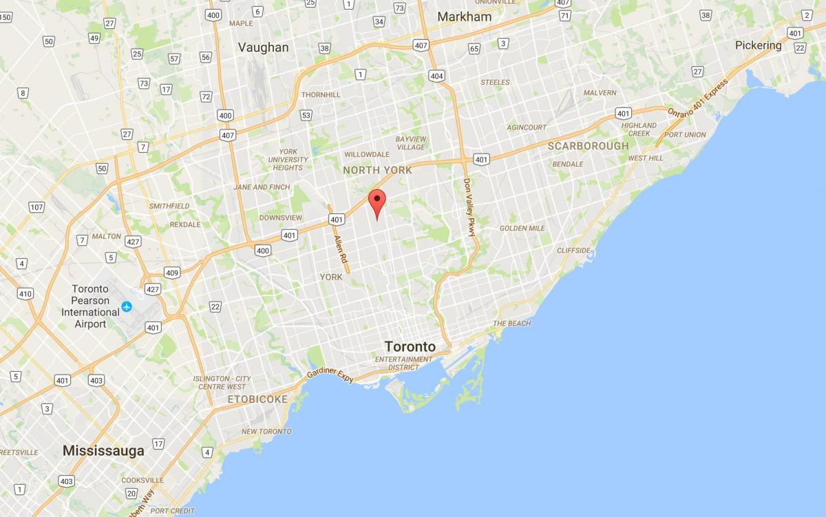 Kart Bedford Park rayonu, Toronto