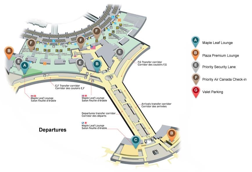 Kart Toronto Pearson departure hava limanında terminal