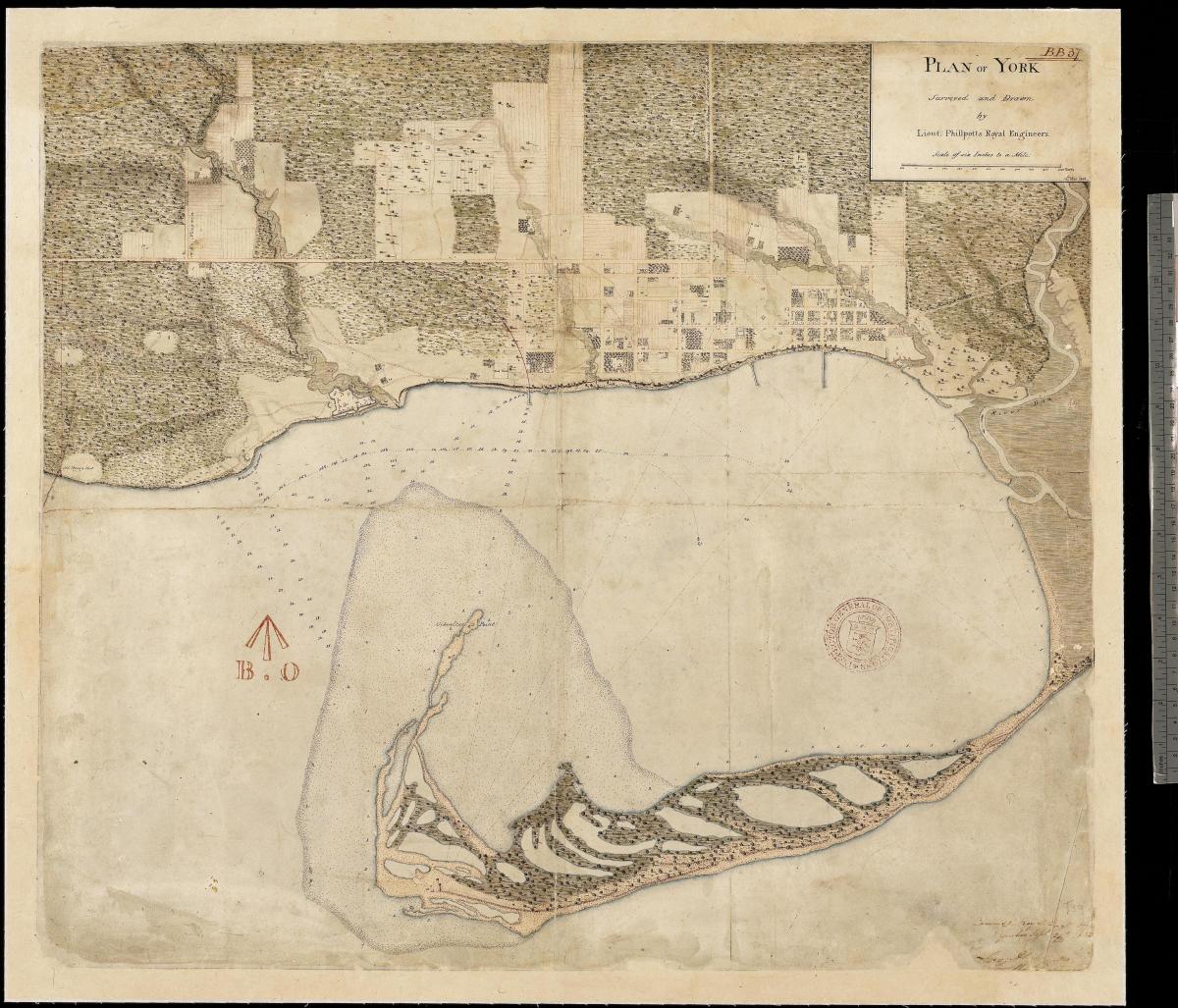 Xəritə torpaq əsrin ilk York, Toronto 1787-1884