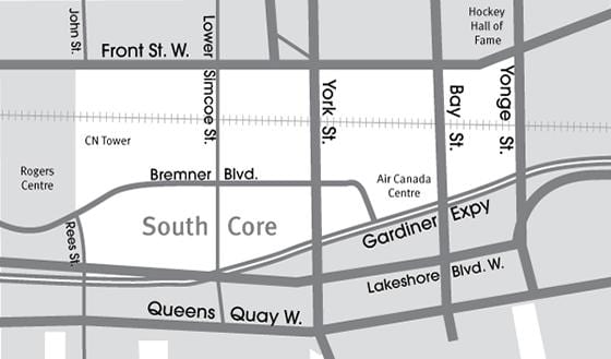Xəritə Cənubi əsas Toronto