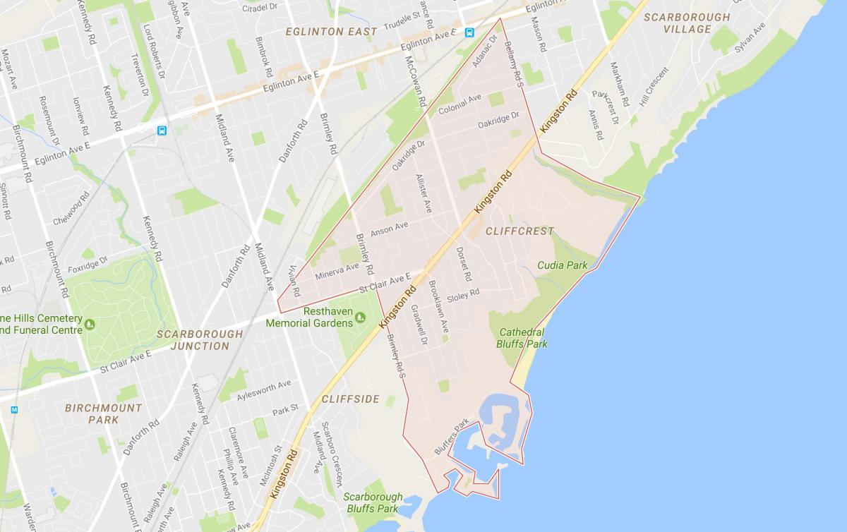 Kart Cliffcrest rayonunda Toronto