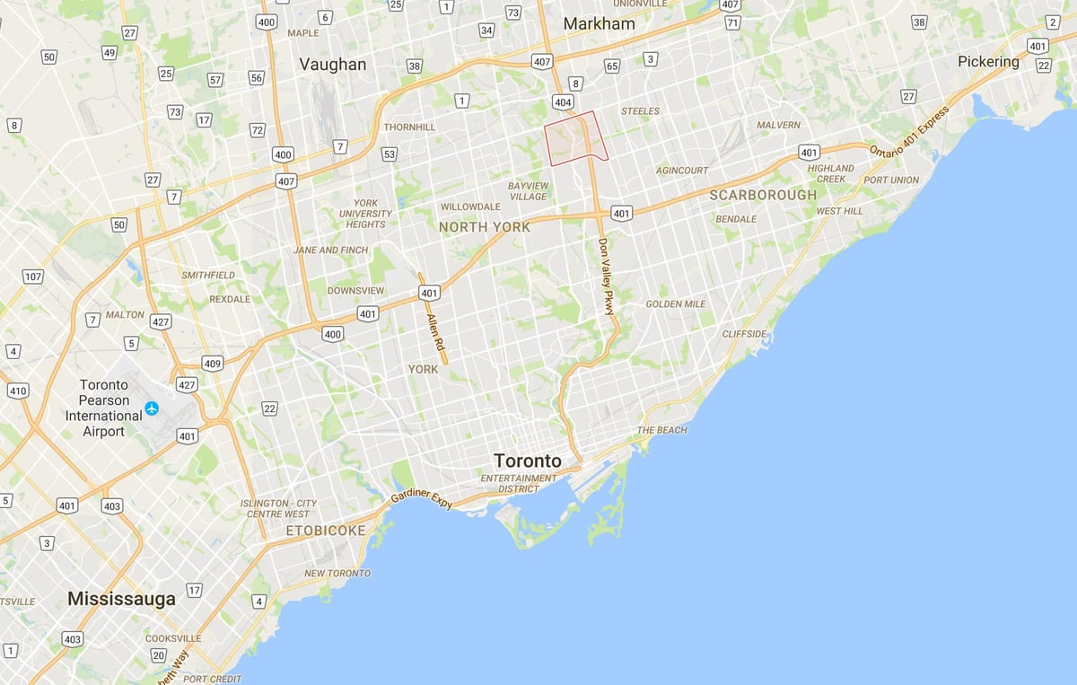 Kart Хиллкрест rayonunda Toronto