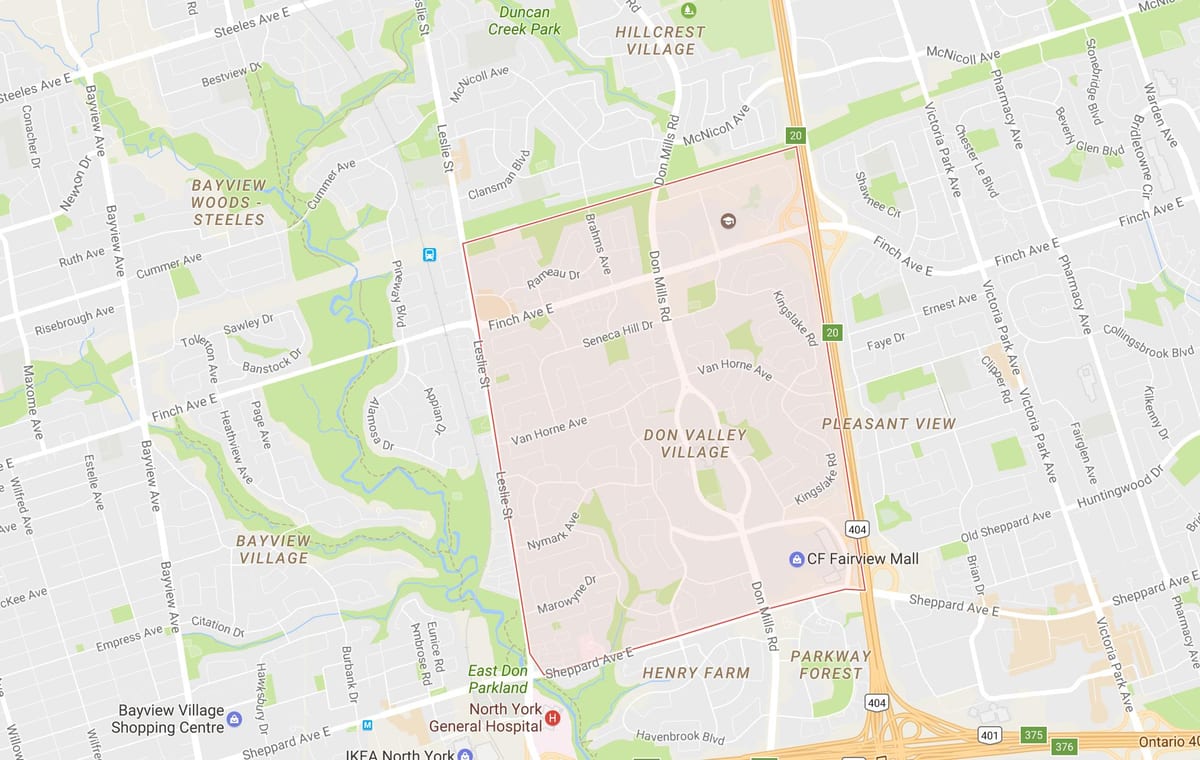 Kart Don-Вэлли-Виллидж rayonunda Toronto