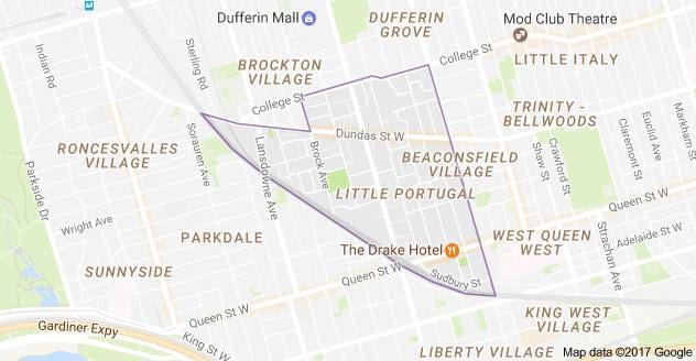 Xəritə kiçik Portuqaliya Toronto