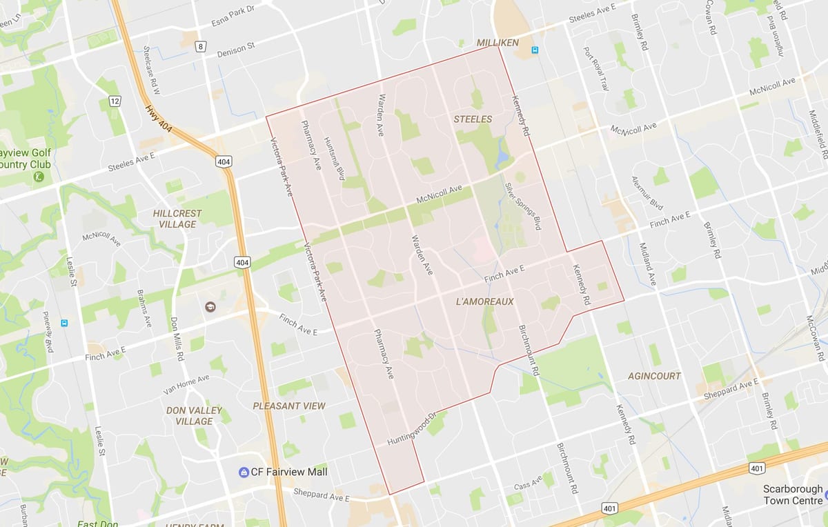 Kart L ' Amoreaux rayonunda Toronto