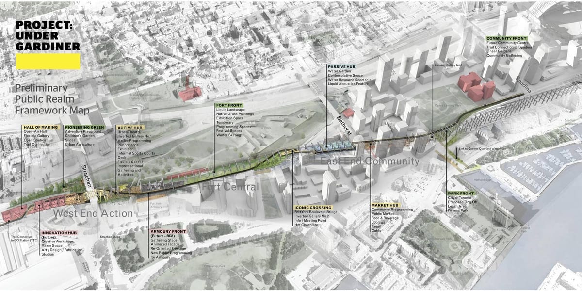 Xəritə layihəsi Toronto altında gardiner