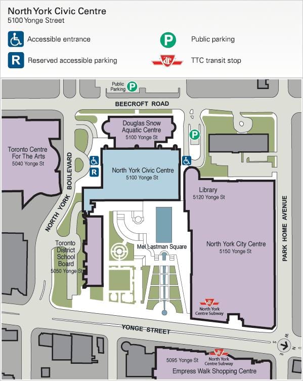 Kart Toronto incəsənət Mərkəzi və park 