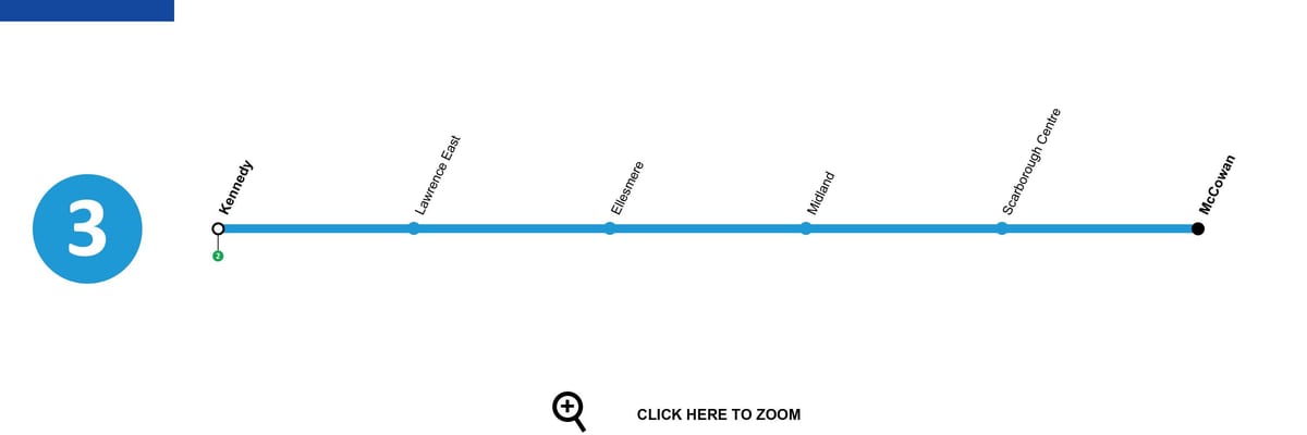 Kart Toronto metro xətti 3 Скарборо C
