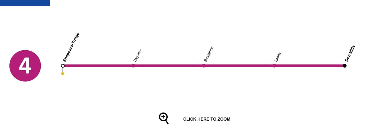 Kart Toronto metro xətti 4 Шеппард