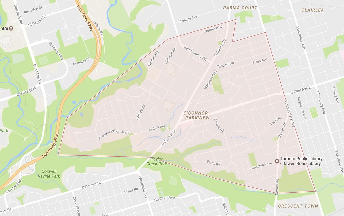 Kart O ' Connor–Парквью rayonunda Toronto