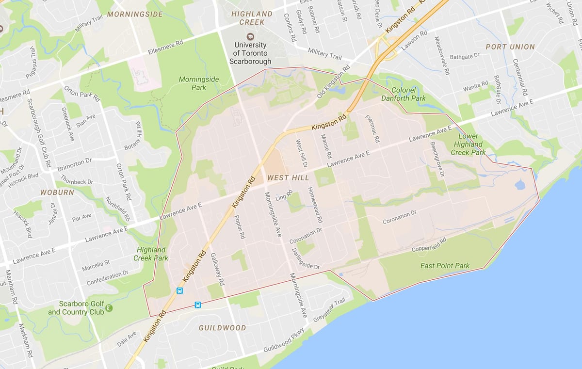 Kart Qərb təpənin ətrafı Toronto