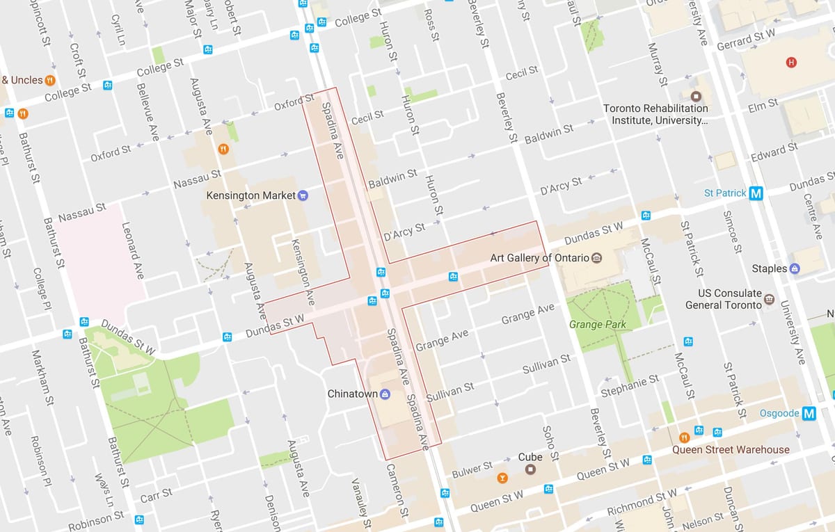 Kart Чайнатаун rayonunda Toronto