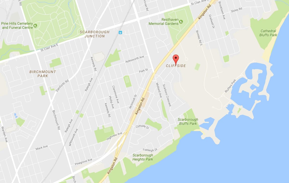 Xəritə ətrafında Клиффсайд-Toronto