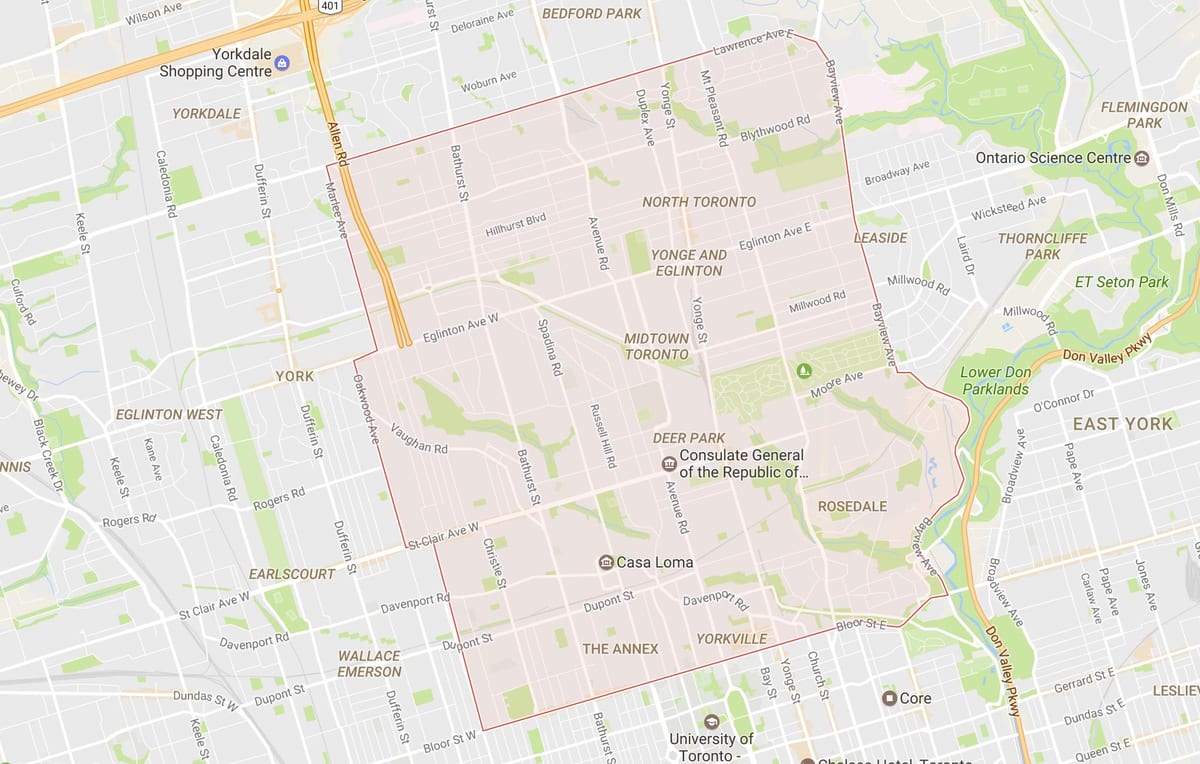 Xəritə ətrafında Мидтауне Toronto