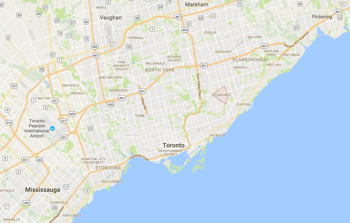 Xəritəsi Qızıl Mil rayonu, Toronto