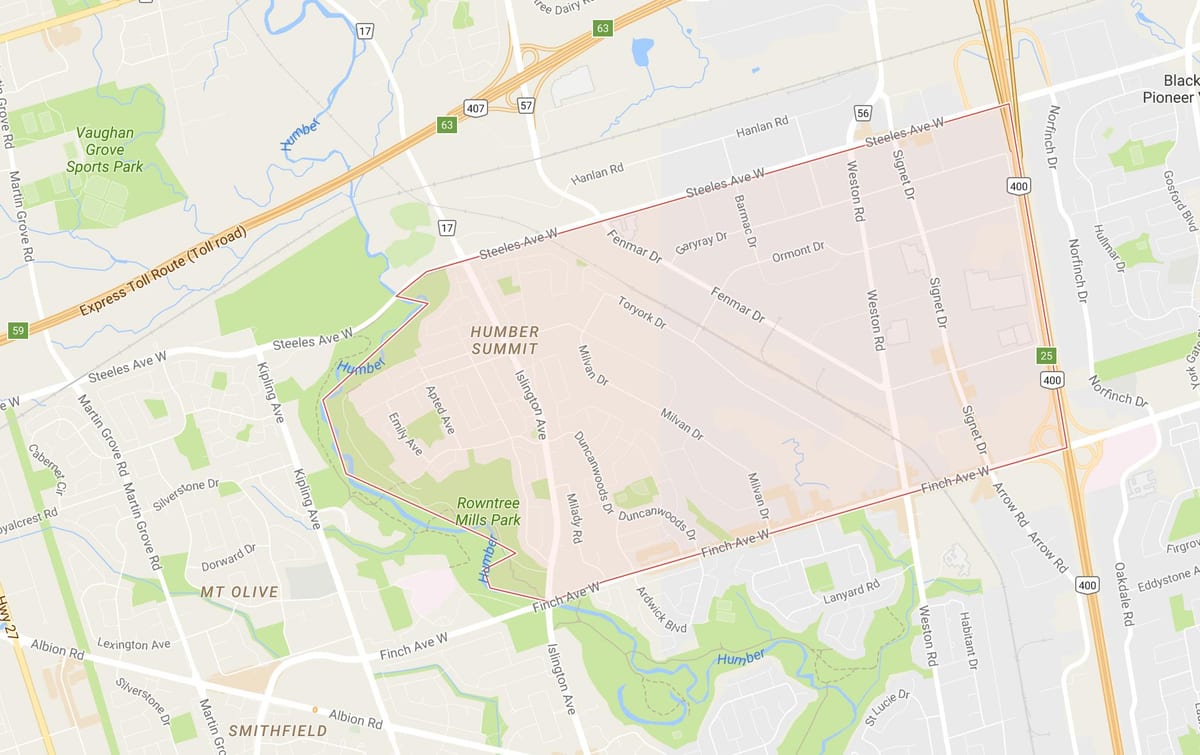 Kart Humber zirvə rayonunda Toronto