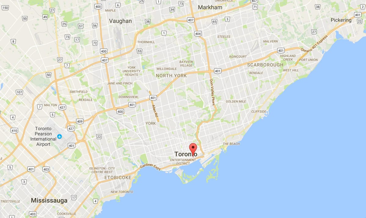 Xəritə St Lawrence rayonu, Toronto