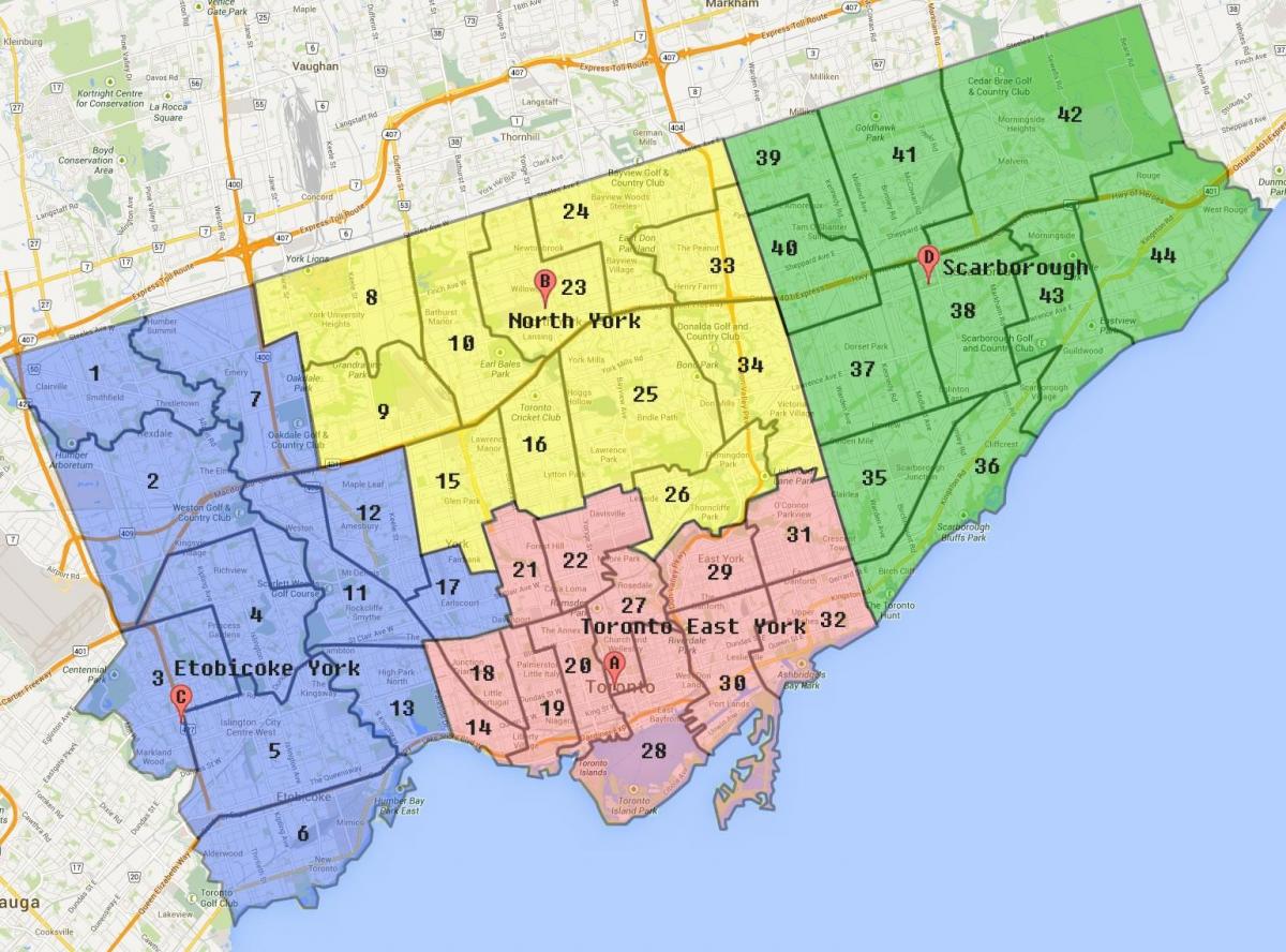 Kart Toronto şəhərinin hüdudları
