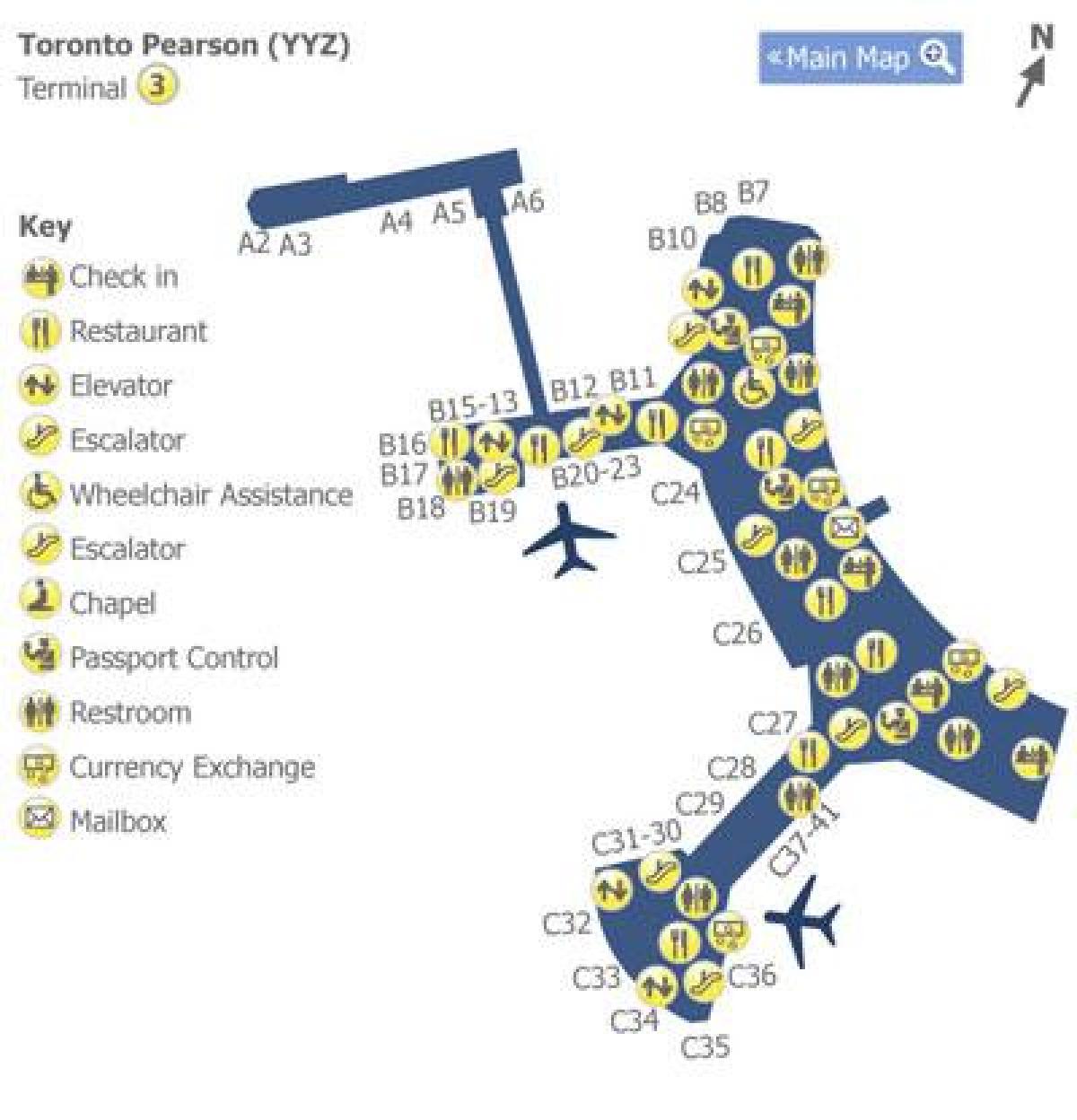 Kart Toronto Pearson hava limanında terminal 3