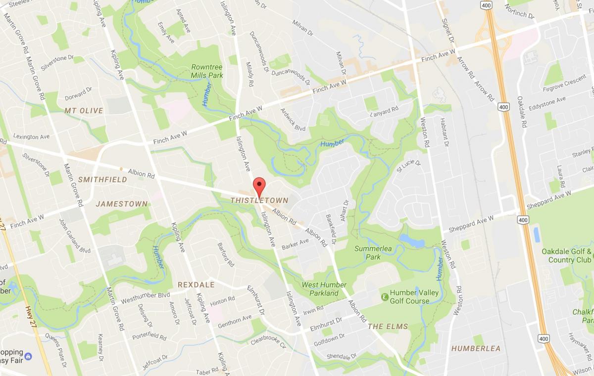 Kart Thistletownneighbourhood rayonunda Toronto