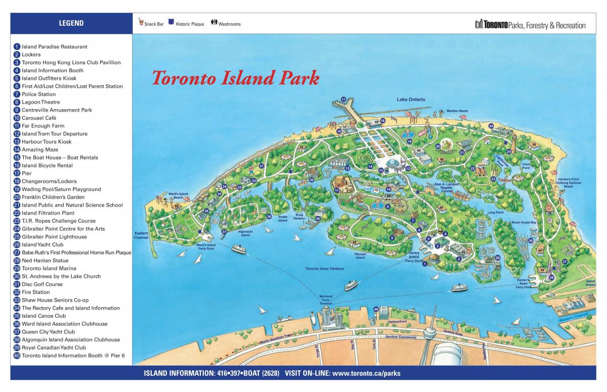 Kart Toronto Island park