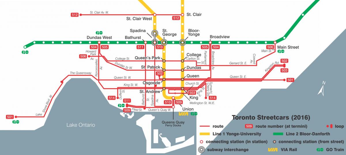 Kart Toronto tramvay 