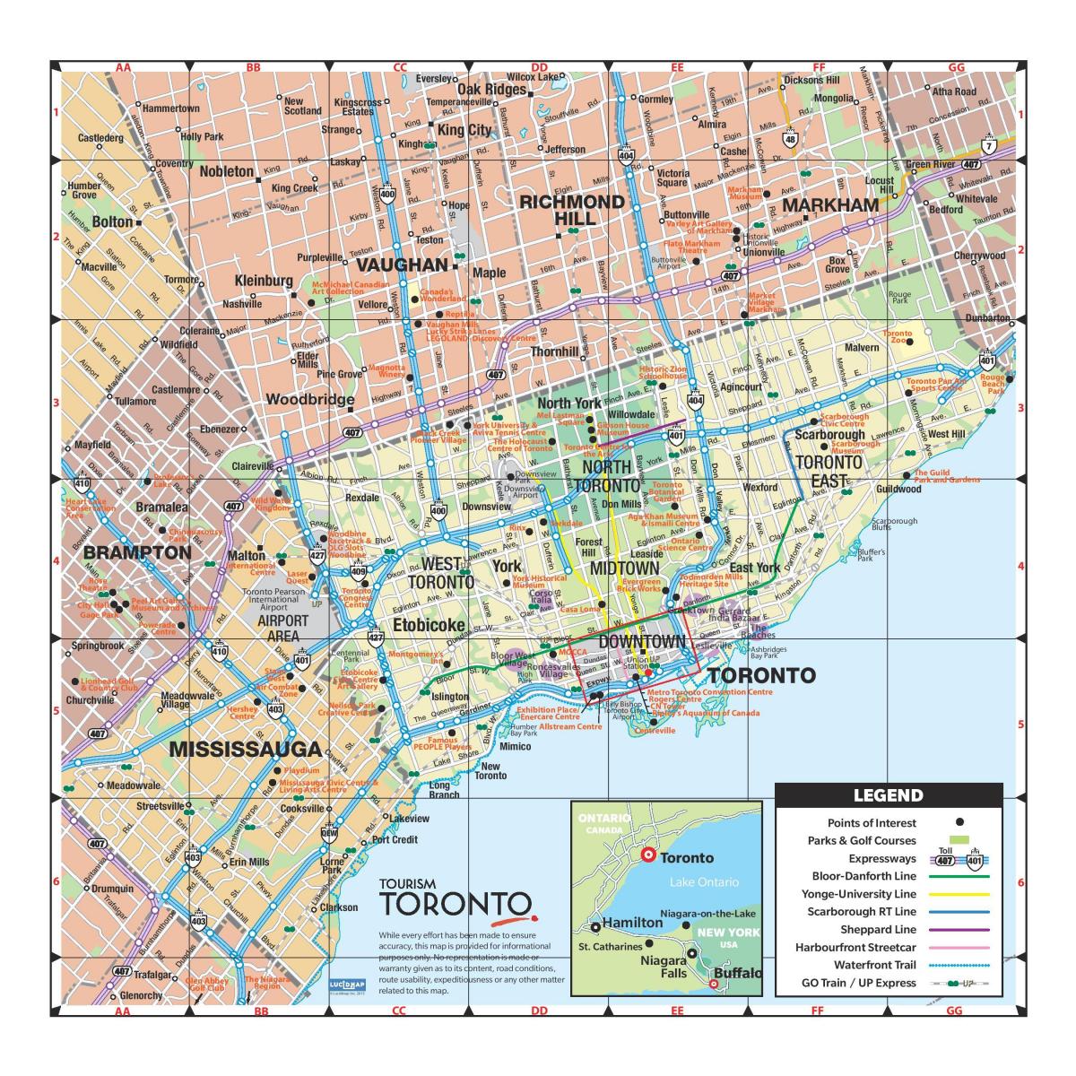 Kart turist Toronto