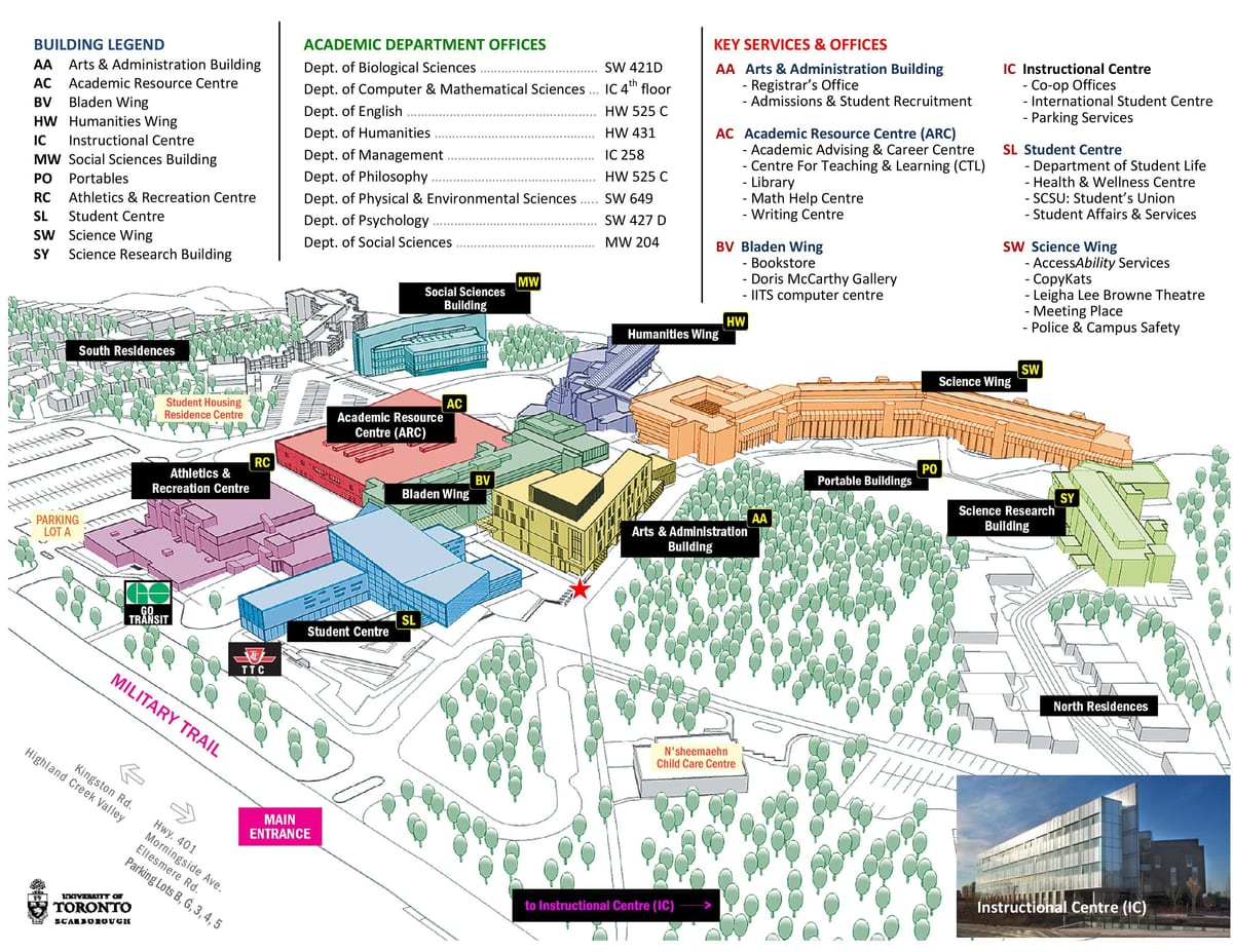 Kart Toronto universitetinin Скарборо
