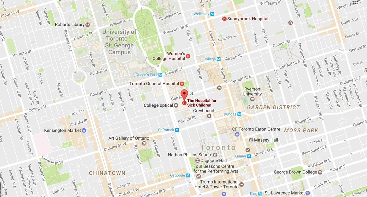 Xəritə saytda sickkids Toronto