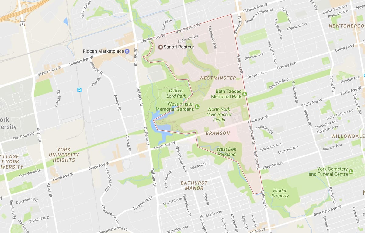 Kart Westminster–Branson rayonunda Toronto
