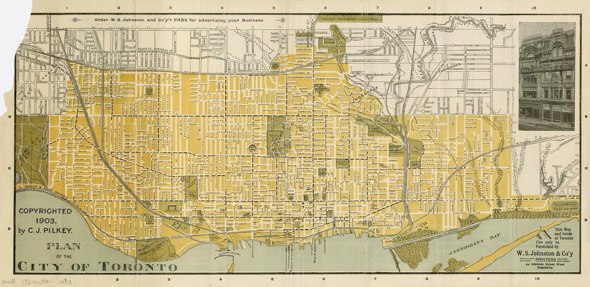Şəhərin xəritəsi Toronto 1903