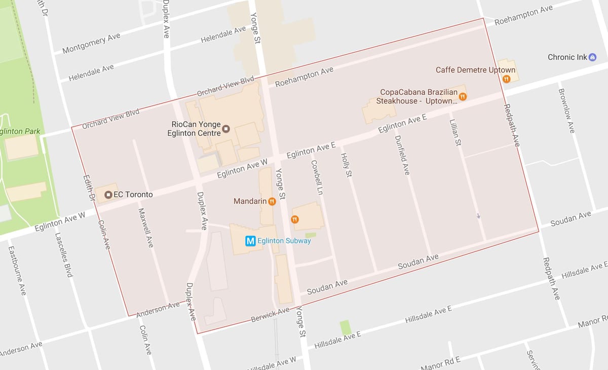 Kart yonge və eglinton rayonunda Toronto