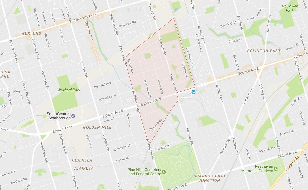 Kart İonview rayonunda Toronto