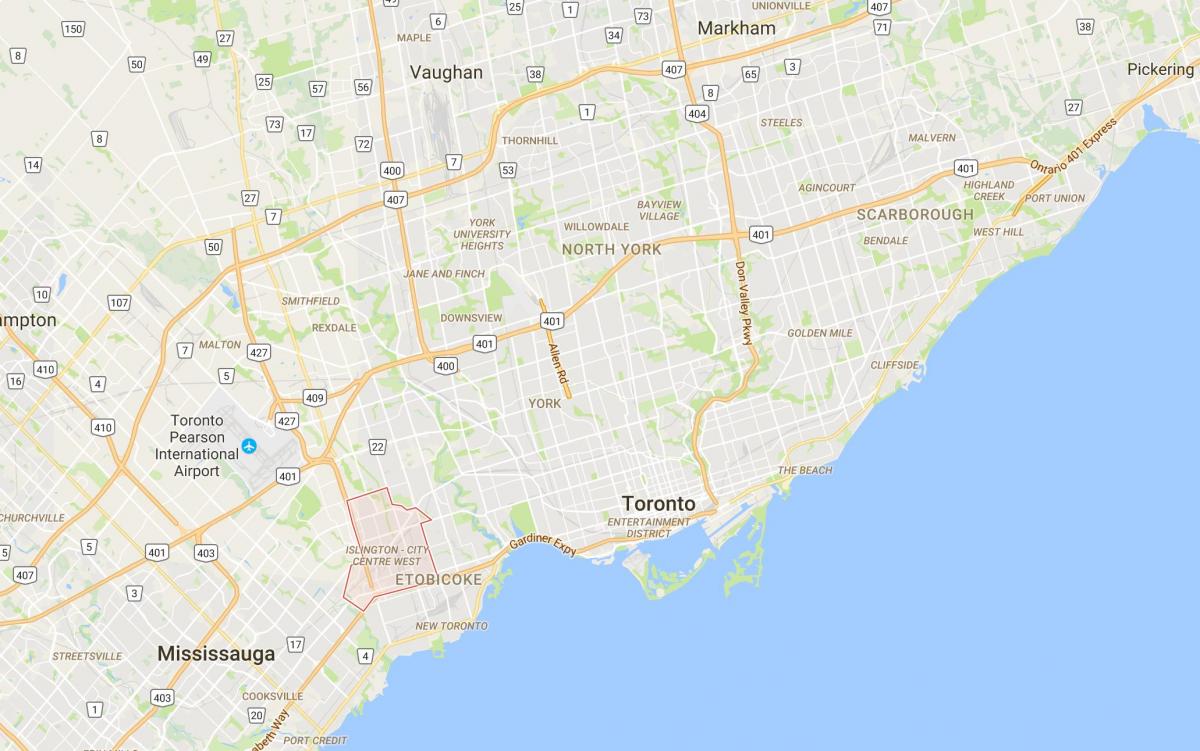 Kart Ислингтон mərkəzində rayonun Toronto