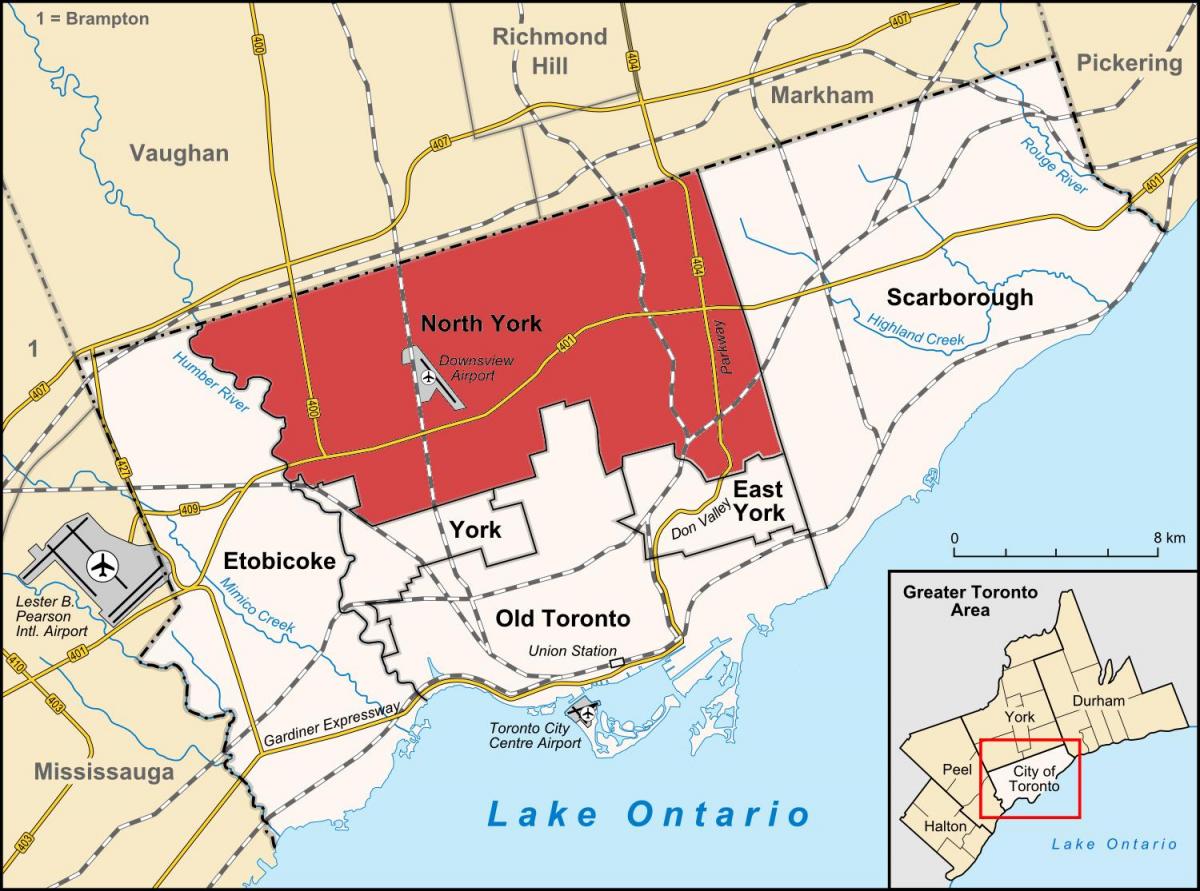 Kart Норт-York-Toronto