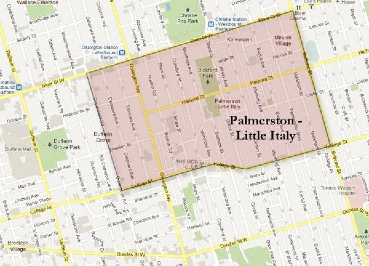 Kart Палмерстон kiçik İtaliya, Toronto