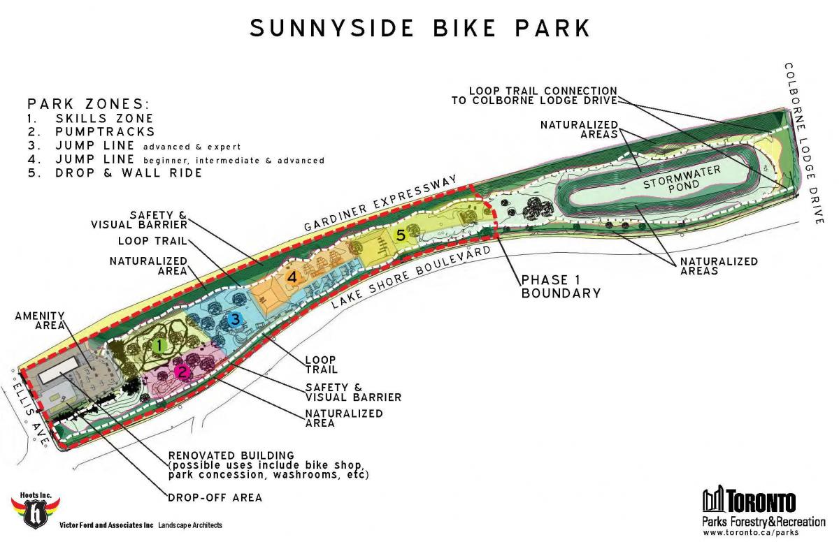 Kart Саннисайд velosiped park zonasında Toronto